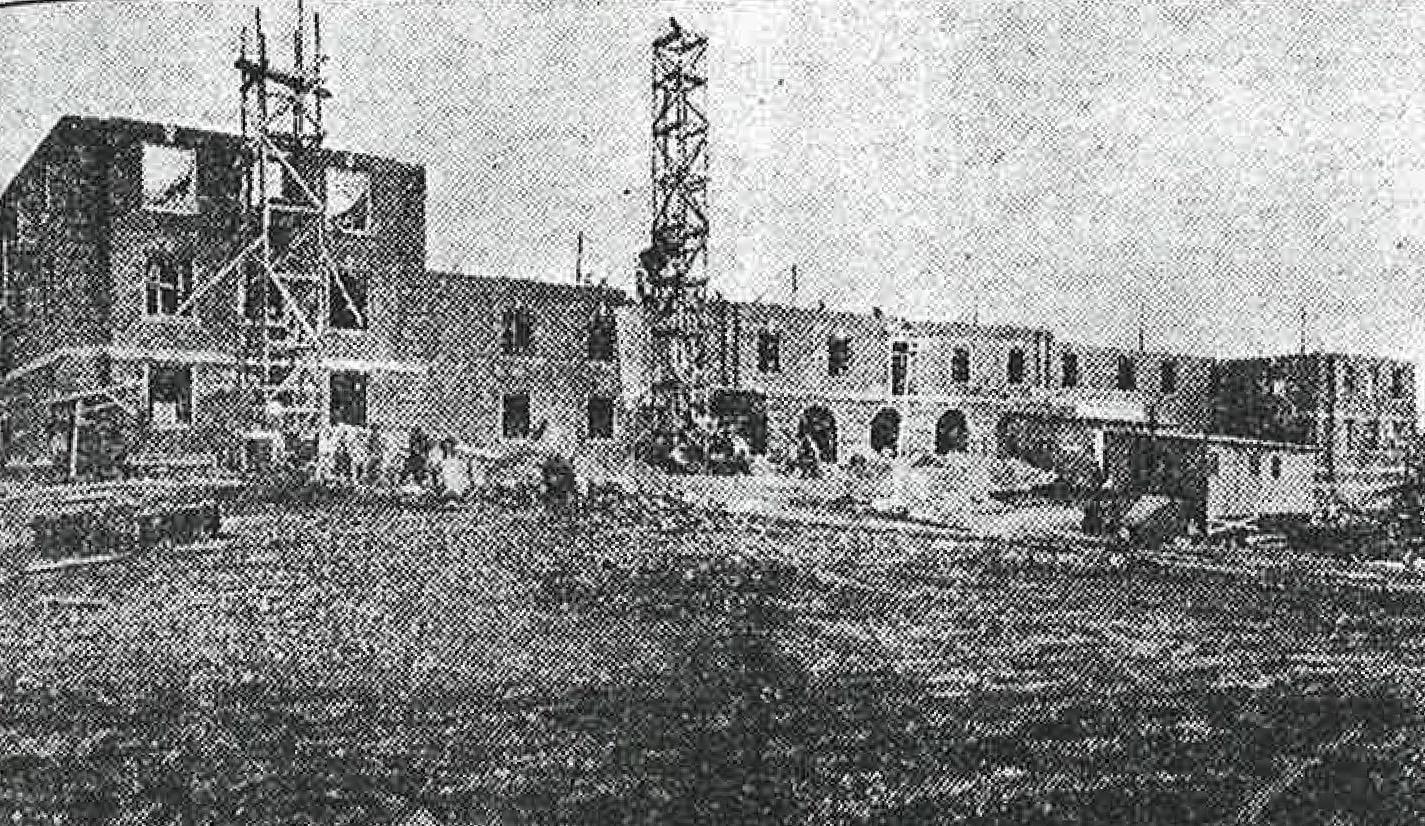 Harned Hall, originally a women's dormitory, is the oldest building still standing on campus. Construction was complete in 1931.