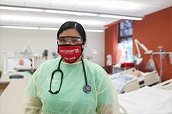 Nursing student poses for photo